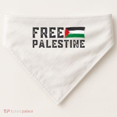 Free Palestine Flag Arabic Gaza USA-Made Doggie Bandana
