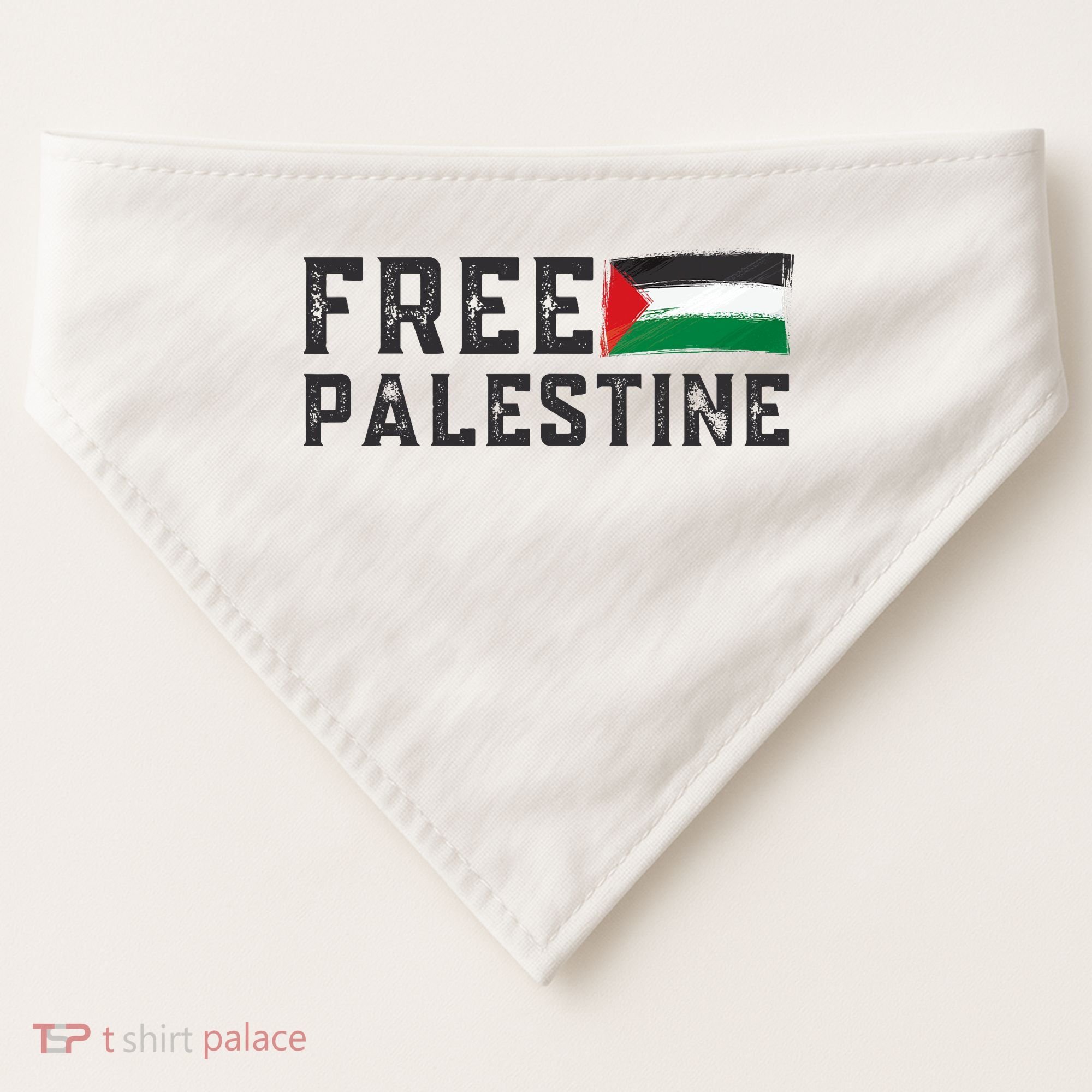 Free Palestine Flag Arabic Gaza USA-Made Doggie Bandana