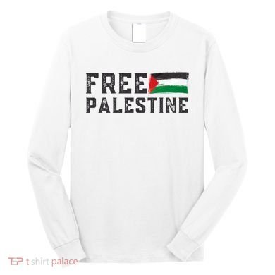 Free Palestine Flag Arabic Gaza Long Sleeve Shirt