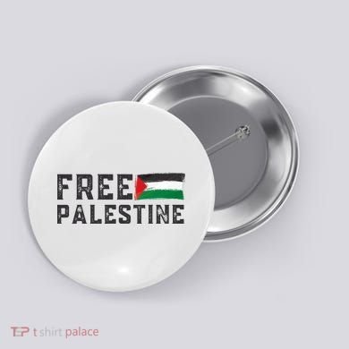 Free Palestine Flag Arabic Gaza Button