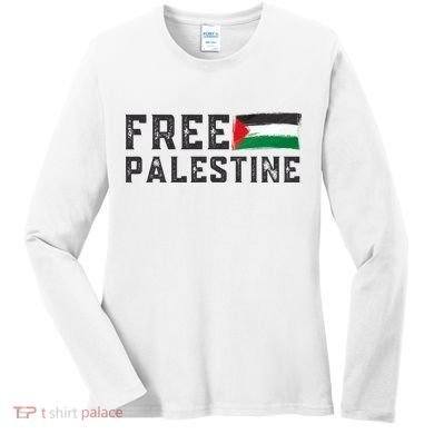 Free Palestine Flag Arabic Gaza Women's Long Sleeve Shirt