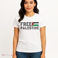 Free Palestine Flag Arabic Gaza Women's T-Shirt thumb 4