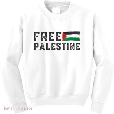 Free Palestine Flag Arabic Gaza Kids Sweatshirt