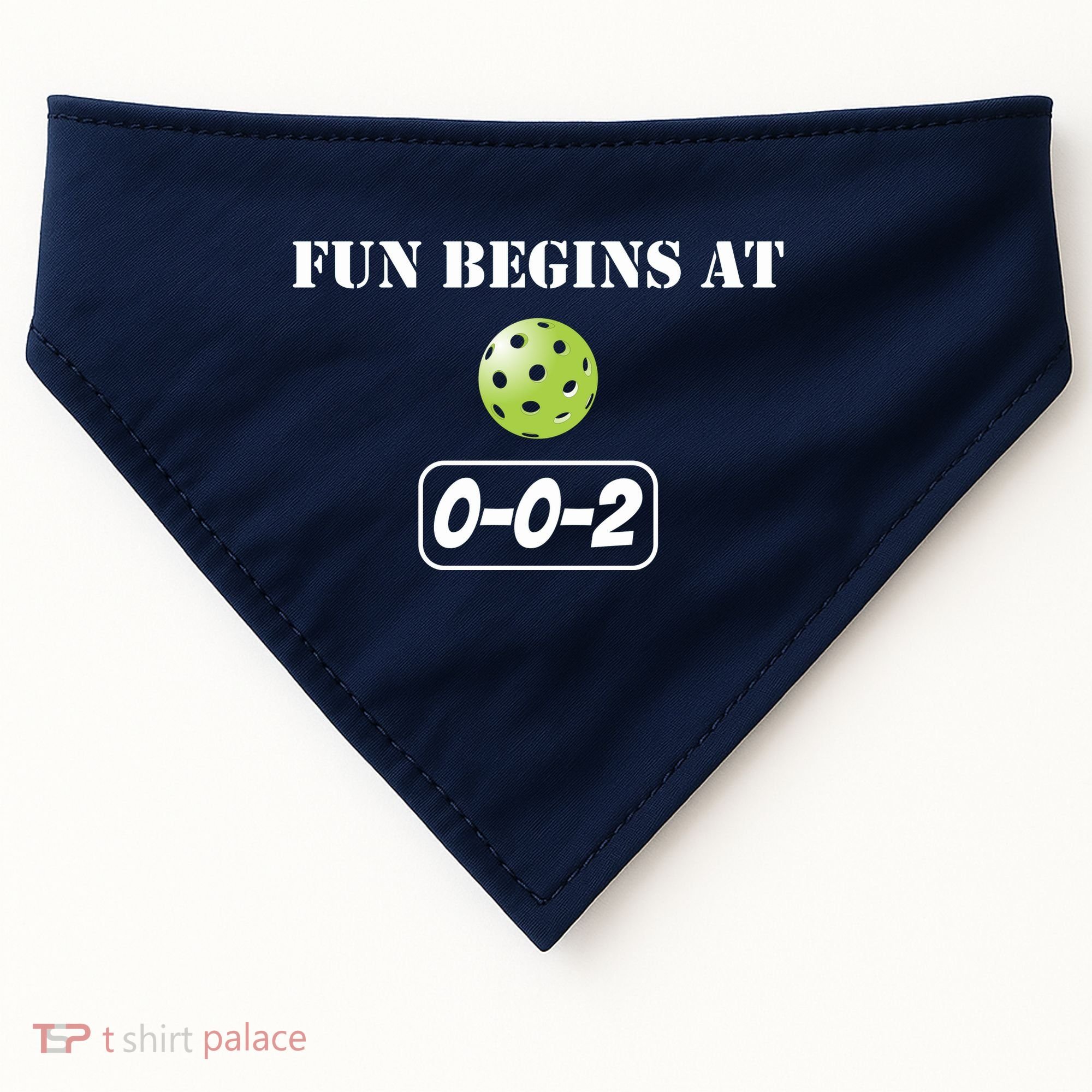 Fun Pickleball, Fun Begins At 002, Pickleball For Life USA-Made Doggie Bandana