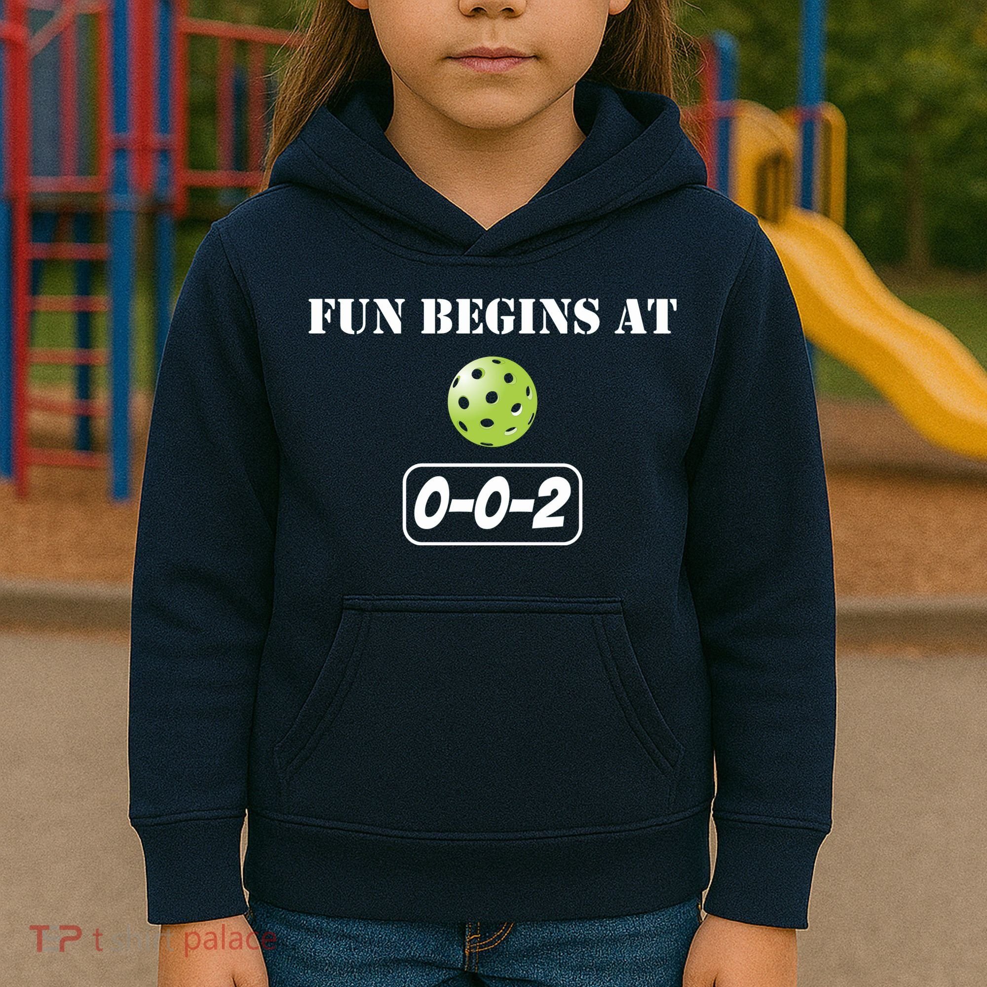 Fun Pickleball, Fun Begins At 002, Pickleball For Life Kids Hoodie