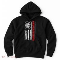 Firefighters Proud Firefighter Mom USA Flag Fireman Hero Hoodie thumb 0