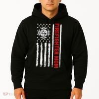 Firefighters Proud Firefighter Mom USA Flag Fireman Hero Hoodie thumb 2