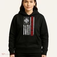 Firefighters Proud Firefighter Mom USA Flag Fireman Hero Hoodie thumb 5