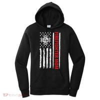 Firefighters Proud Firefighter Mom USA Flag Fireman Hero Women's Hoodie thumb 0