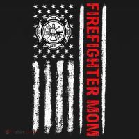 Firefighters Proud Firefighter Mom USA Flag Fireman Hero Women's Hoodie thumb 2