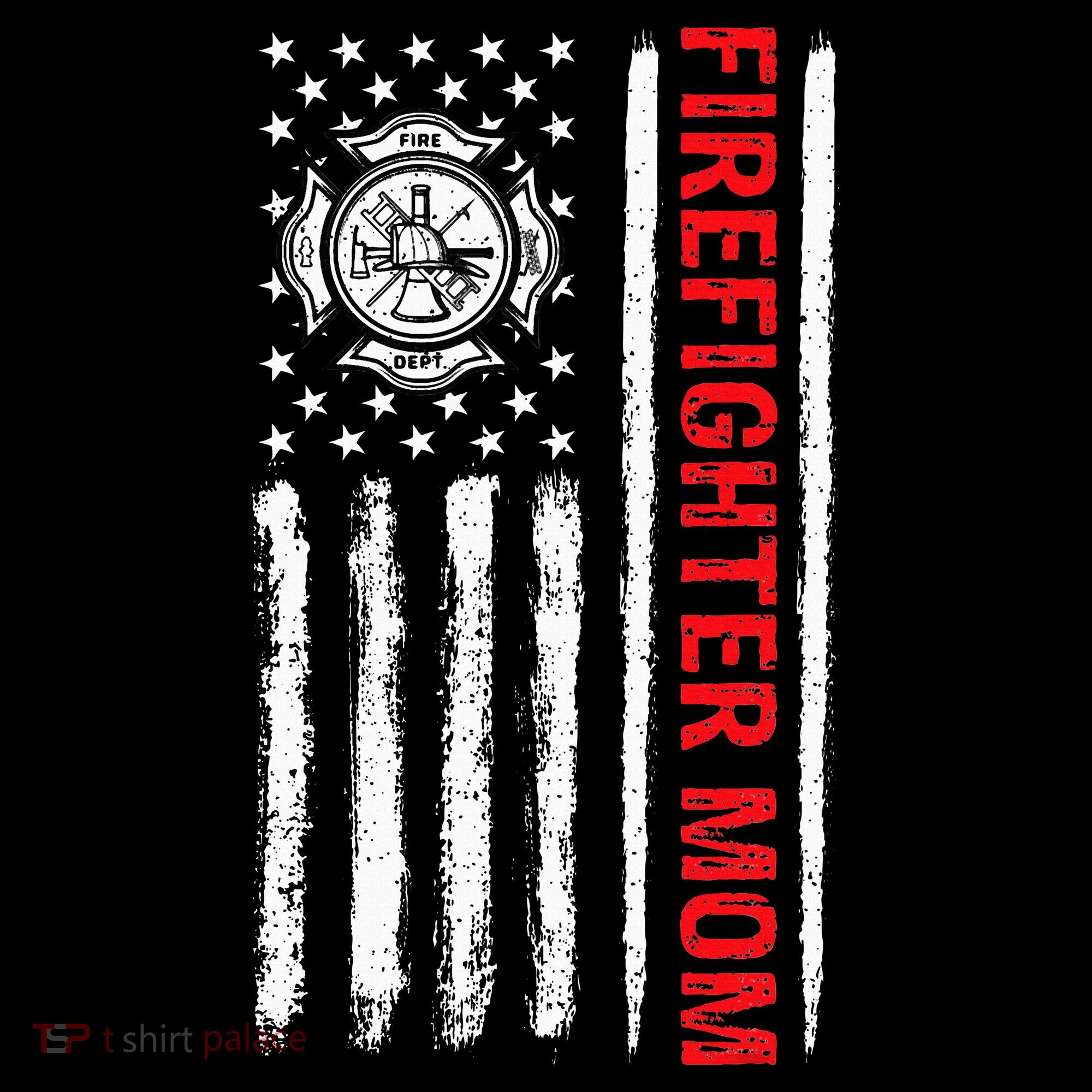 Firefighters Proud Firefighter Mom USA Flag Fireman Hero Women's Hoodie