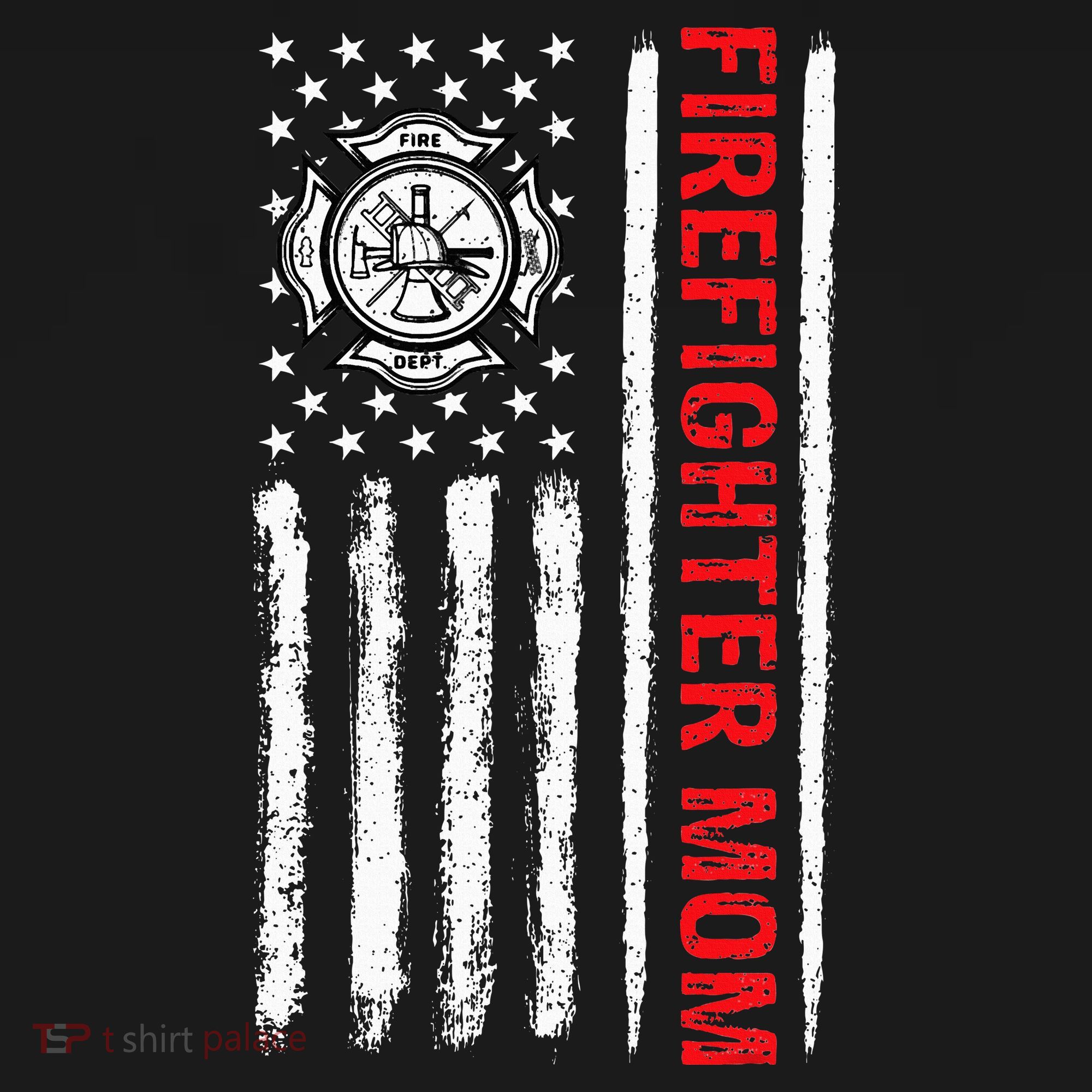 Firefighters Proud Firefighter Mom USA Flag Fireman Hero Mousepad