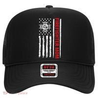 Firefighters Proud Firefighter Mom USA Flag Fireman Hero Hat thumb 0