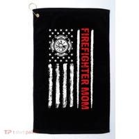 Firefighters Proud Firefighter Mom USA Flag Fireman Hero Golf Towel thumb 0