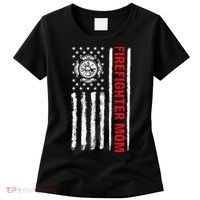 Firefighters Proud Firefighter Mom USA Flag Fireman Hero Women's T-Shirt thumb 0