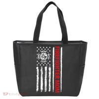 Firefighters Proud Firefighter Mom USA Flag Fireman Hero Tote Bag thumb 0