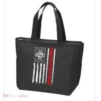 Firefighters Proud Firefighter Mom USA Flag Fireman Hero Tote Bag thumb 3