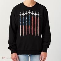 F4 Phantom Fighter Jet USA Flag Airplane F4 4th Of July Women's Sweatshirt thumb 0