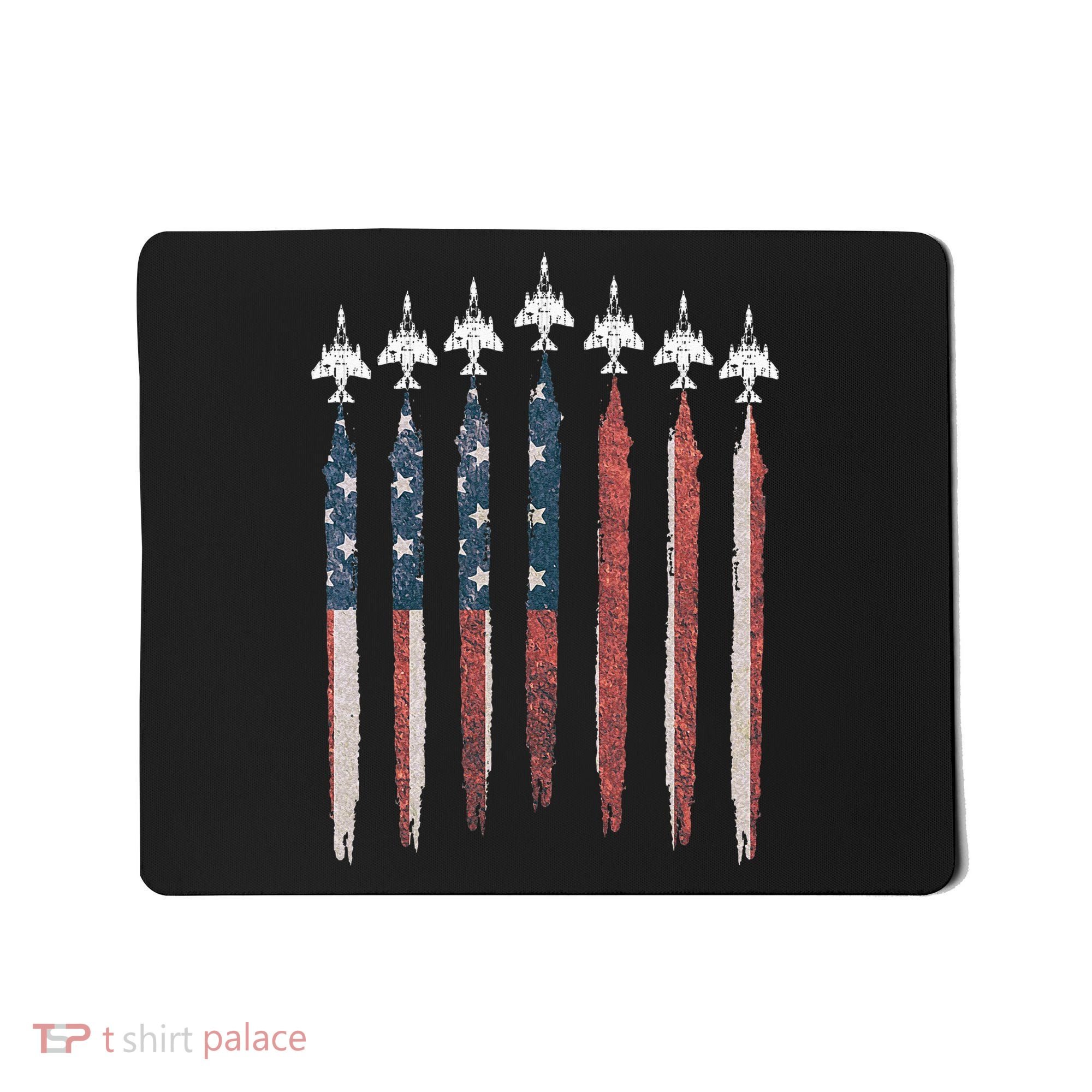 F4 Phantom Fighter Jet USA Flag Airplane F4 4th Of July Mousepad