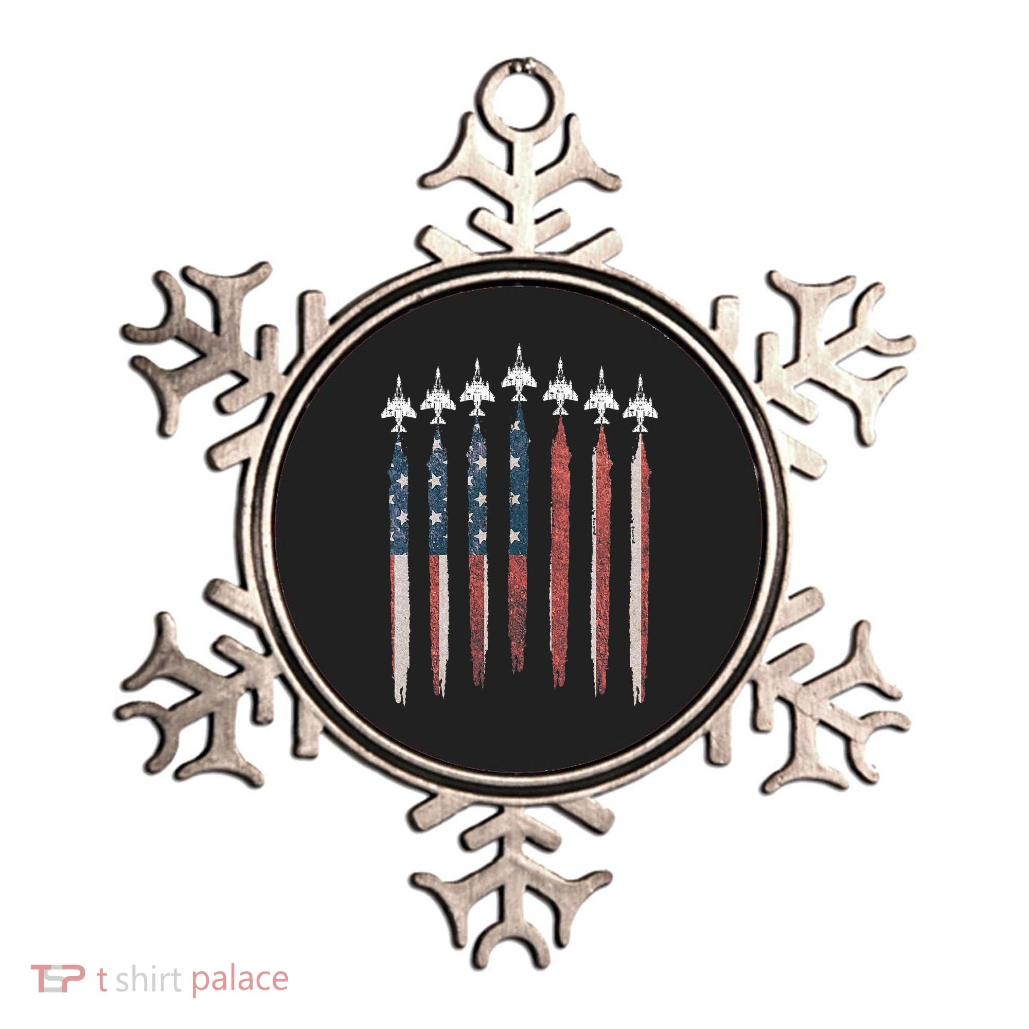F4 Phantom Fighter Jet USA Flag Airplane F4 4th Of July Ornament