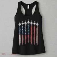 F4 Phantom Fighter Jet USA Flag Airplane F4 4th Of July Women's Tank Top thumb 3