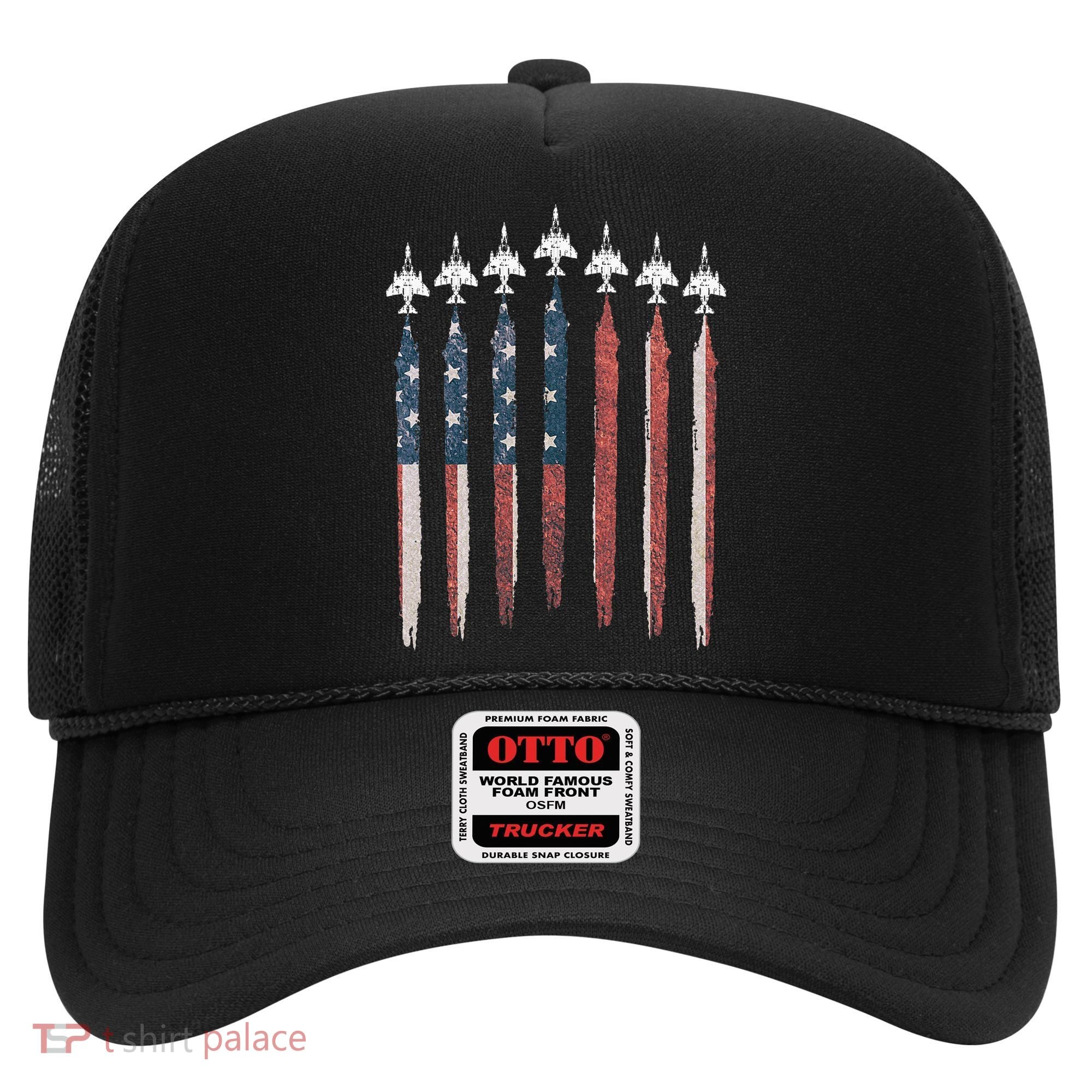 F4 Phantom Fighter Jet USA Flag Airplane F4 4th Of July Hat