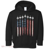 F4 Phantom Fighter Jet USA Flag Airplane F4 4th Of July Toddler Hoodie thumb 0