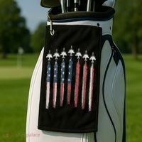 F4 Phantom Fighter Jet USA Flag Airplane F4 4th Of July Golf Towel thumb 2