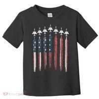 F4 Phantom Fighter Jet USA Flag Airplane F4 4th Of July Toddler T-Shirt thumb 0