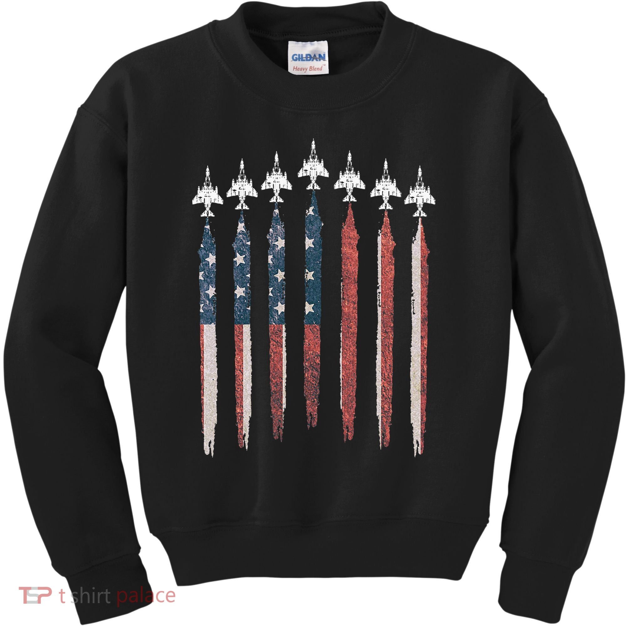 F4 Phantom Fighter Jet USA Flag Airplane F4 4th Of July Kids Sweatshirt