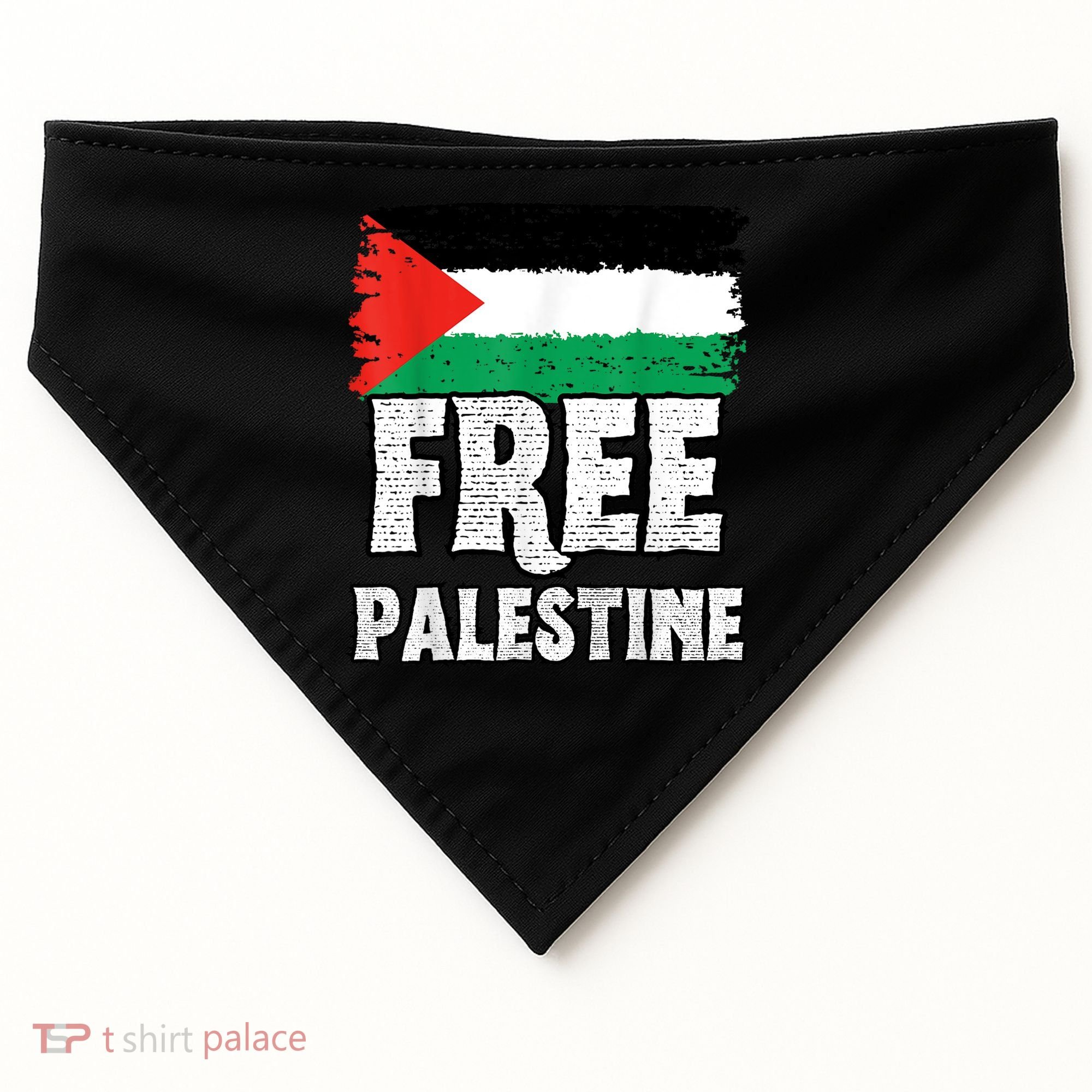 Free Palestine Flag USA-Made Doggie Bandana