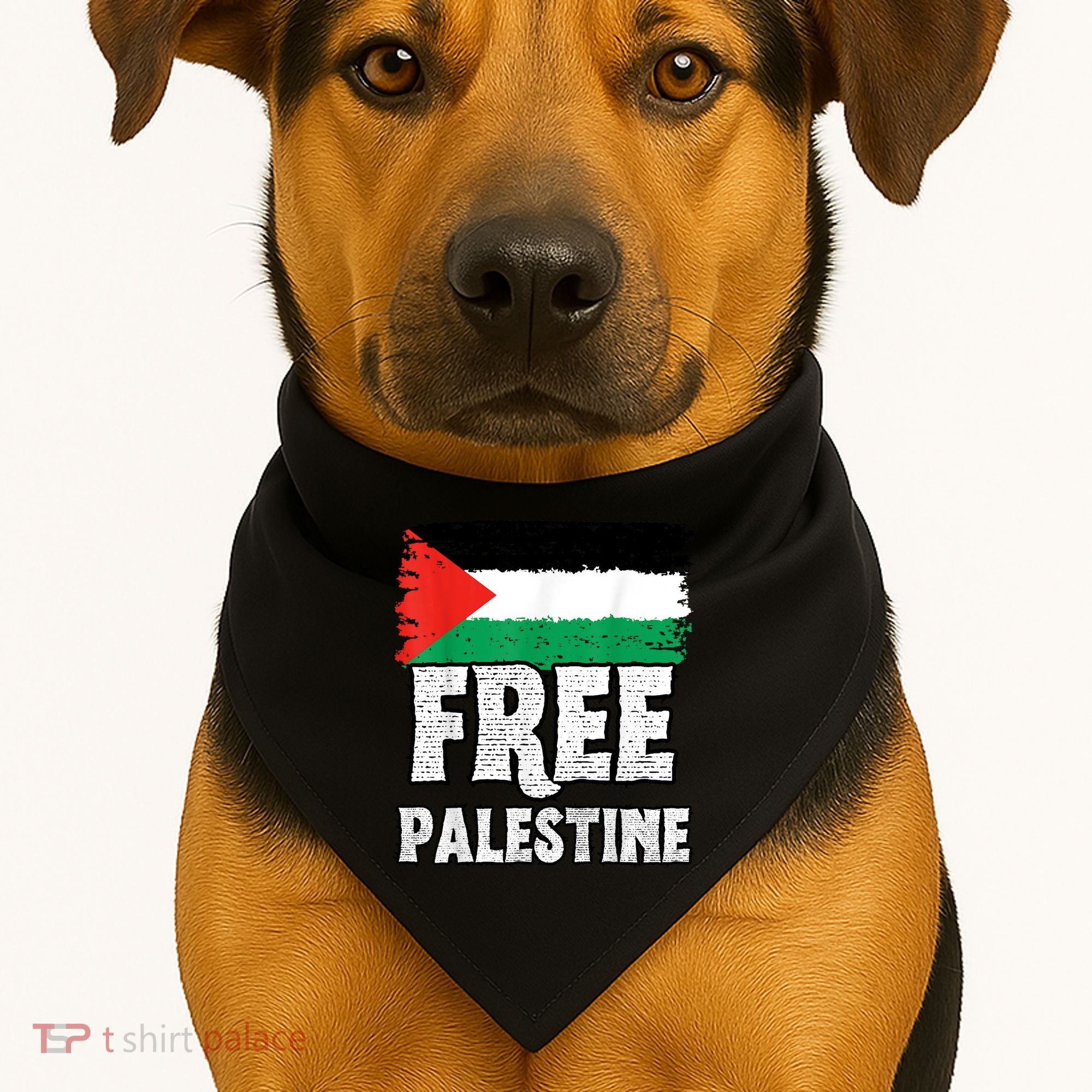 Free Palestine Flag USA-Made Doggie Bandana