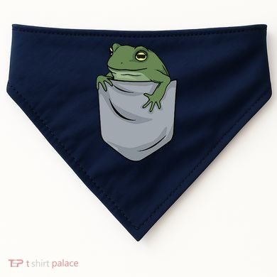 Frog Pocket For A Frog Fan Funny USA-Made Doggie Bandana