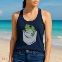 Frog Pocket For A Frog Fan Funny Women's Tank Top thumb 2