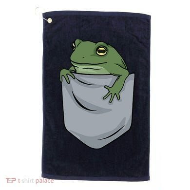 Frog Pocket For A Frog Fan Funny Golf Towel