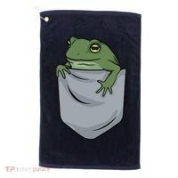 Frog Pocket For A Frog Fan Funny Golf Towel thumb 0