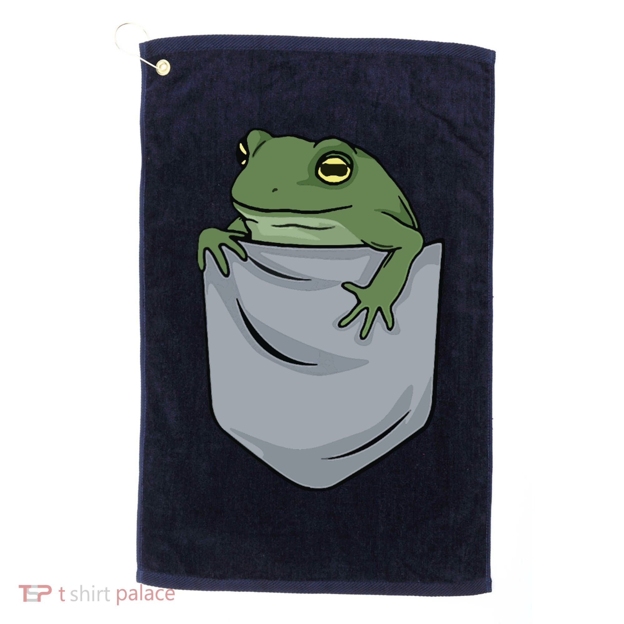 Frog Pocket For A Frog Fan Funny Golf Towel