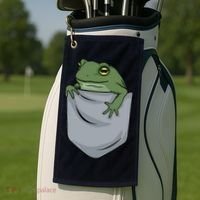 Frog Pocket For A Frog Fan Funny Golf Towel thumb 2