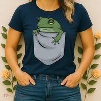 Frog Pocket For A Frog Fan Funny Women's T-Shirt thumb 2