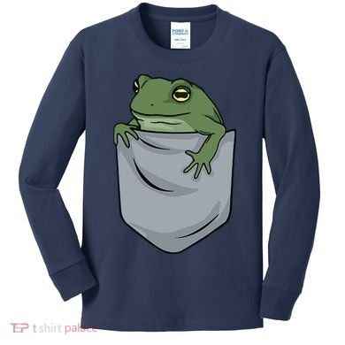 Frog Pocket For A Frog Fan Funny Kids Long Sleeve Shirt