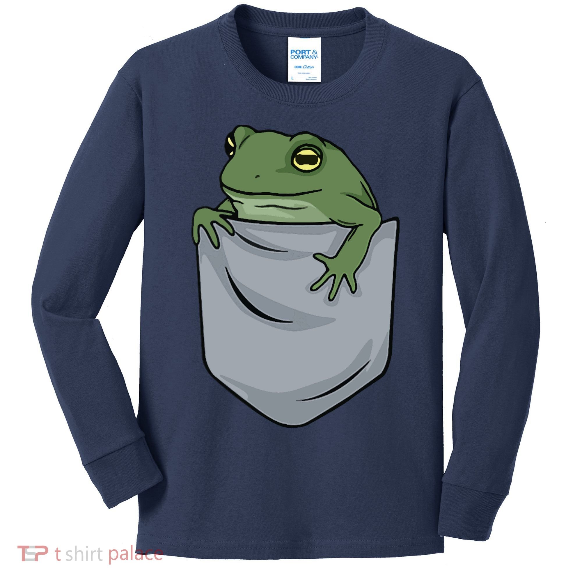 Frog Pocket For A Frog Fan Funny Kids Long Sleeve Shirt