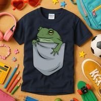 Frog Pocket For A Frog Fan Funny Kids T-Shirt thumb 3