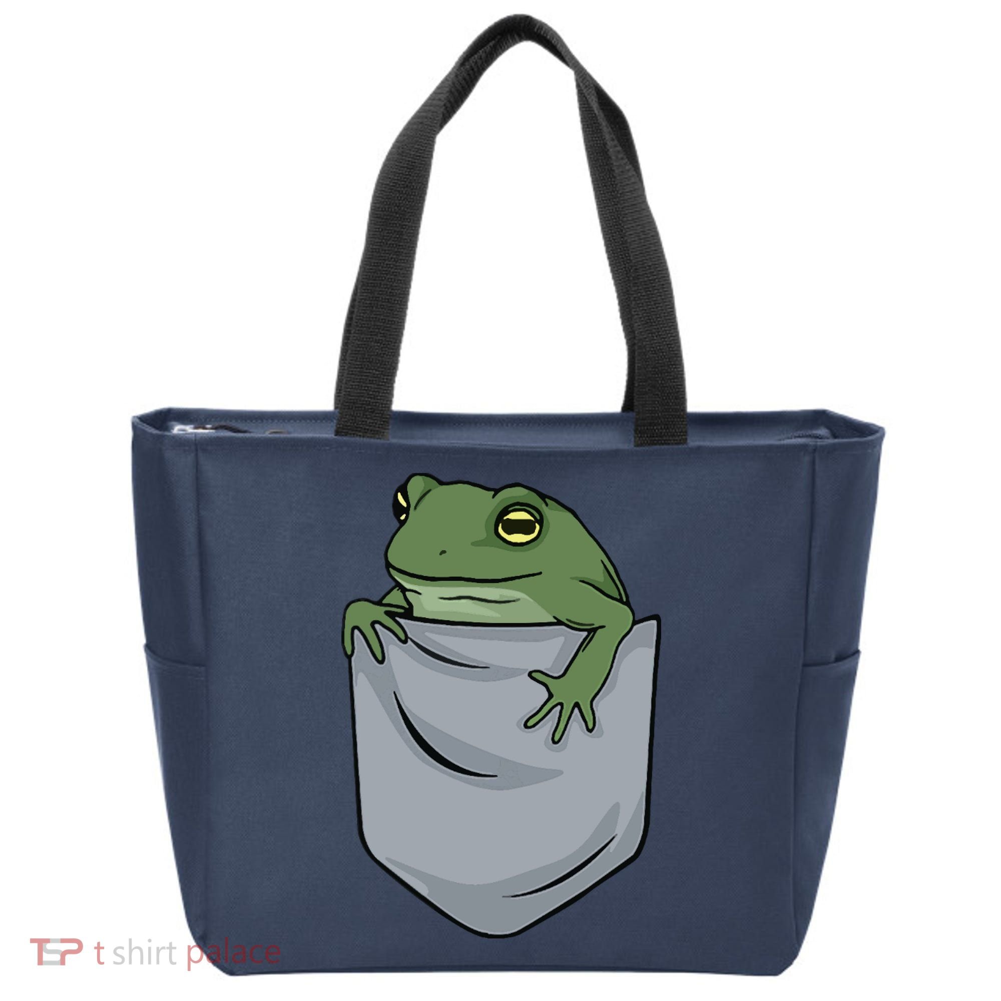 Frog Pocket For A Frog Fan Funny Tote Bag
