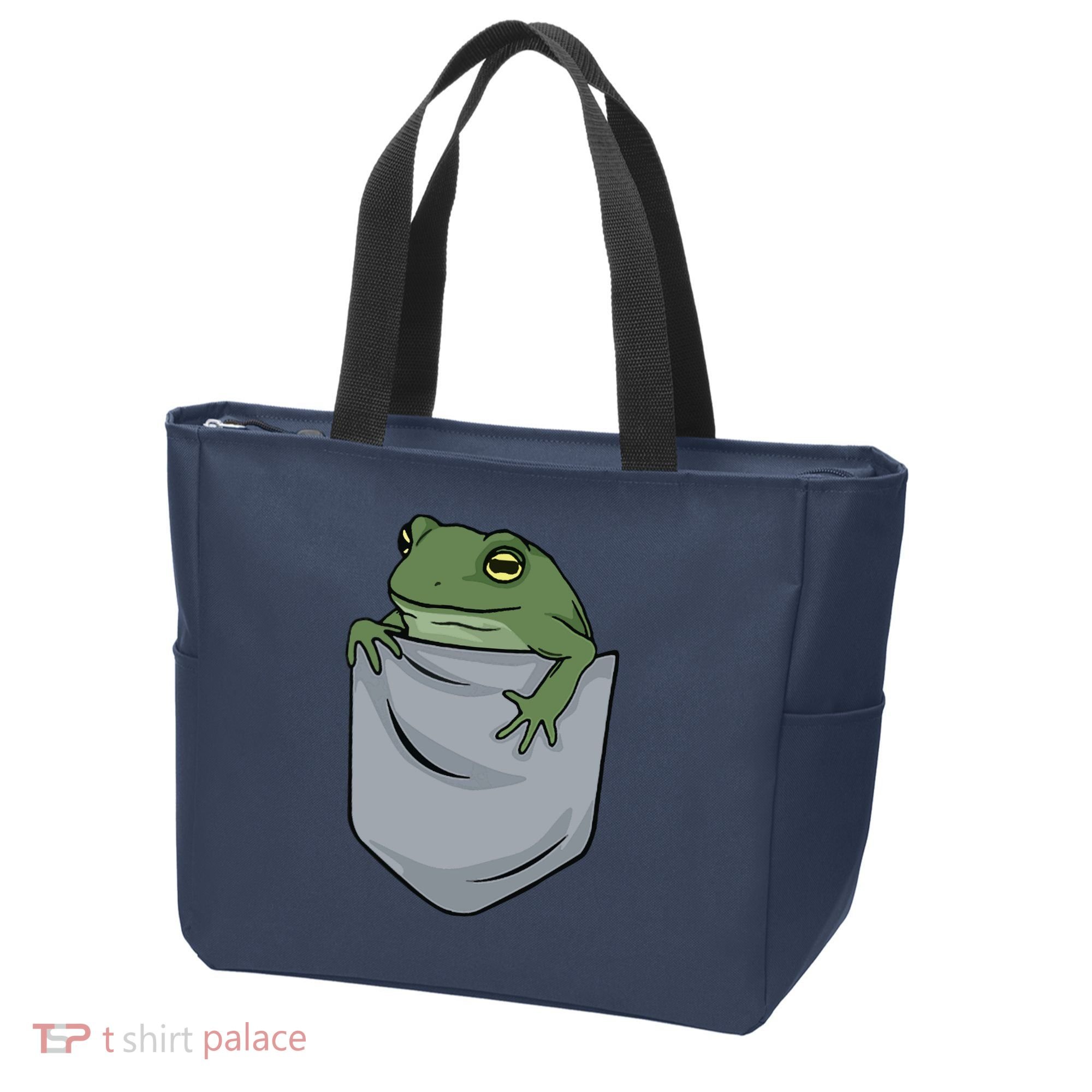 Frog Pocket For A Frog Fan Funny Tote Bag