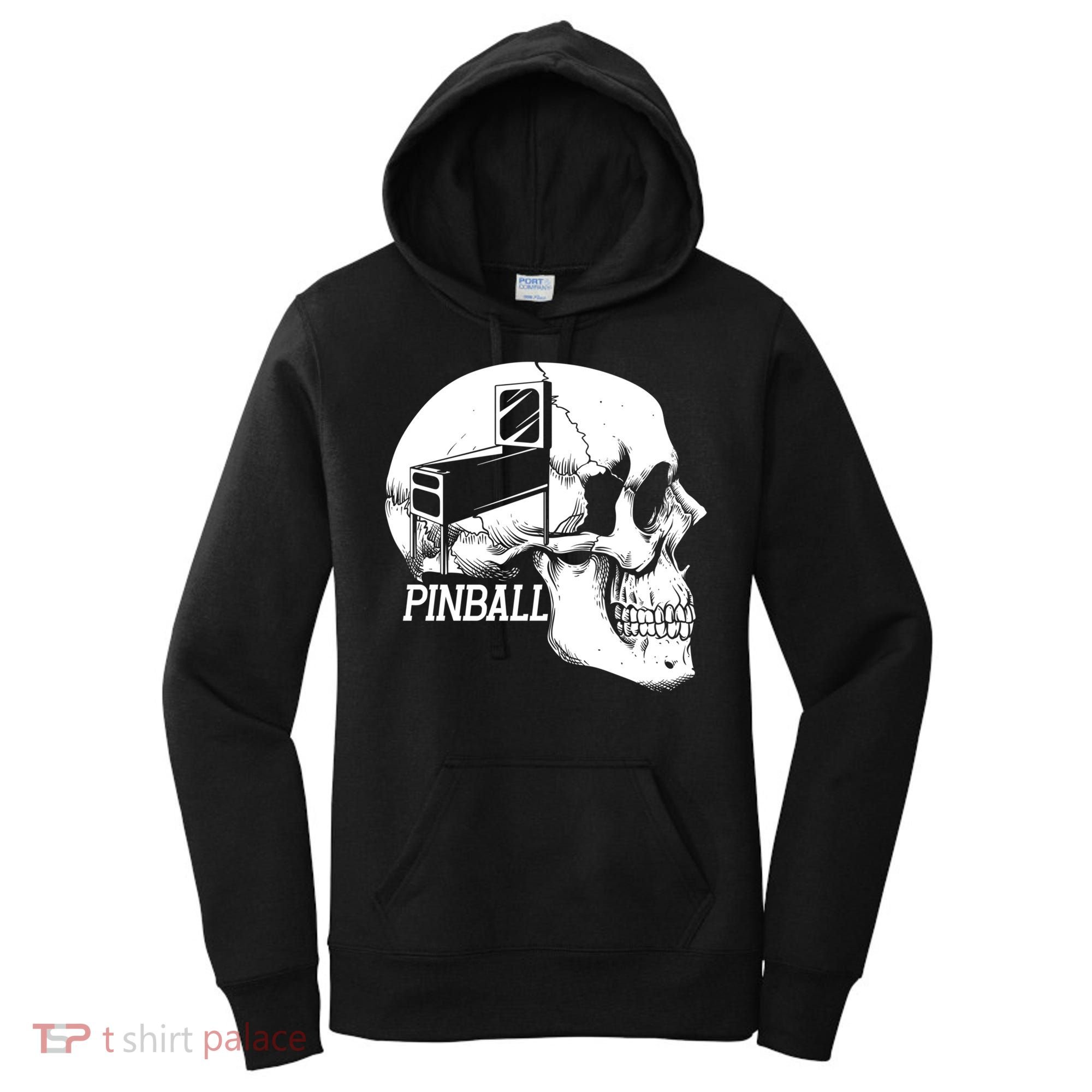 Funny Pinball Fan Skeleton Gaming Gamer Gift Women's Hoodie