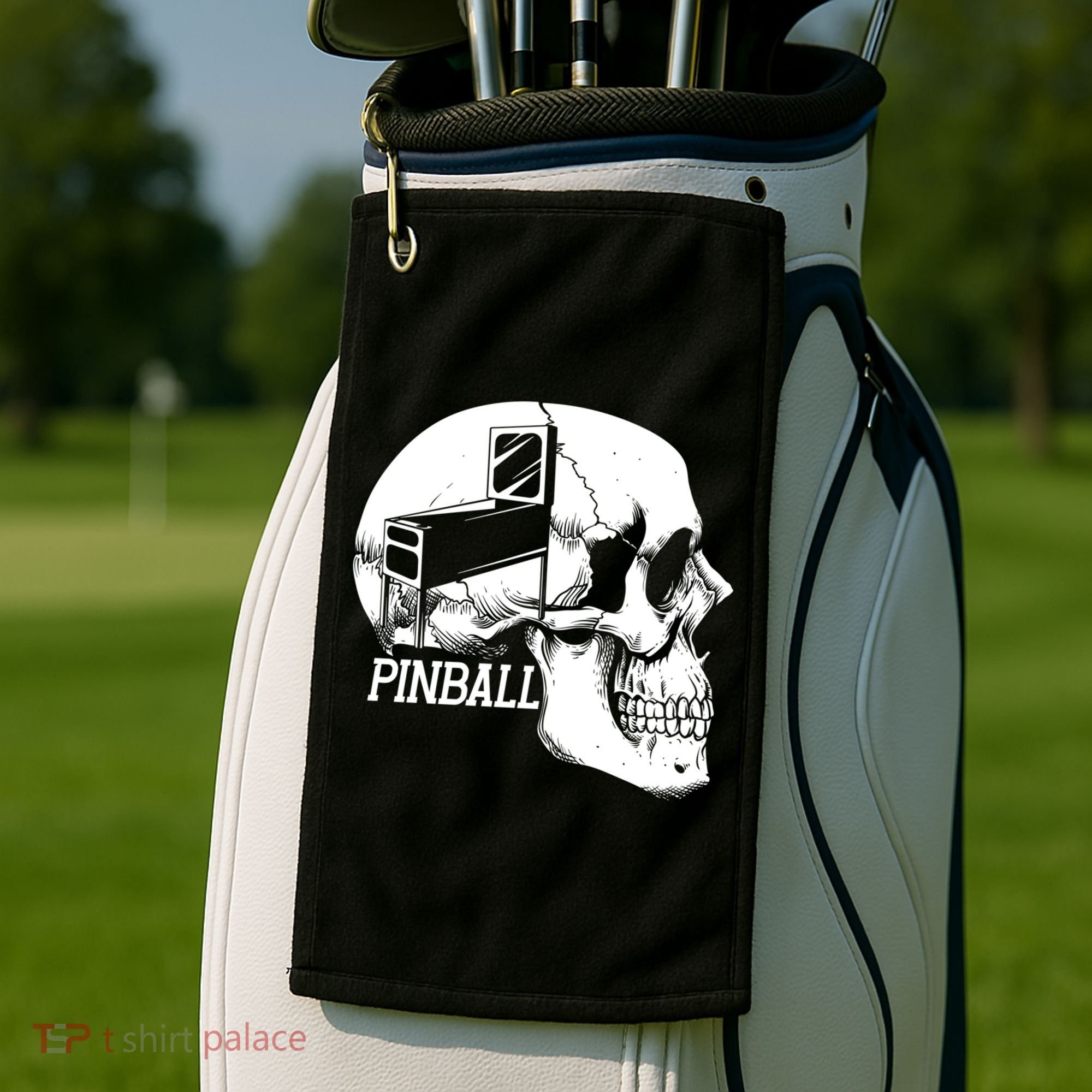 Funny Pinball Fan Skeleton Gaming Gamer Gift Golf Towel