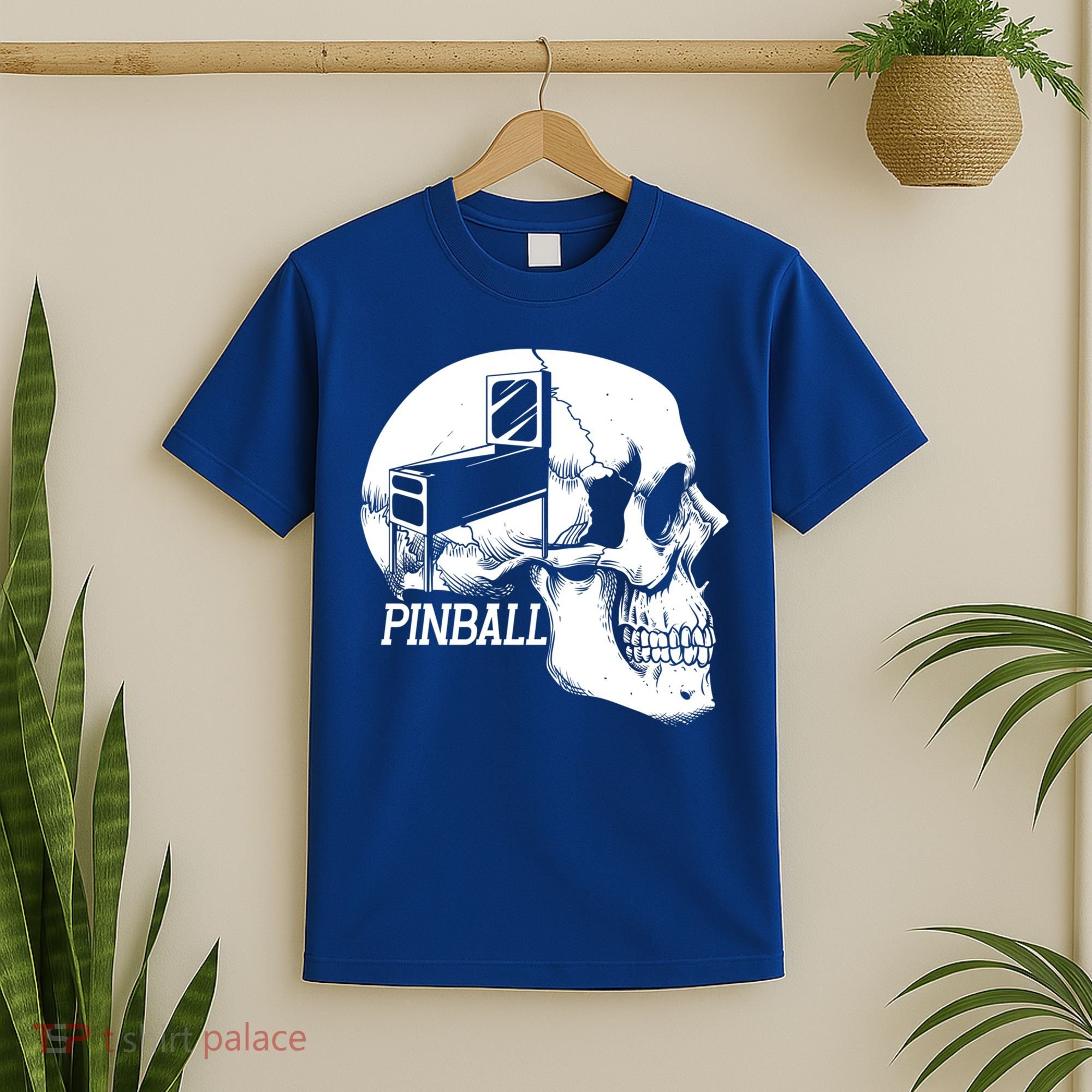 Funny Pinball Fan Skeleton Gaming Gamer Gift T-Shirt