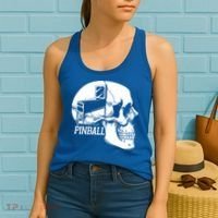 Funny Pinball Fan Skeleton Gaming Gamer Gift Women's Tank Top thumb 2