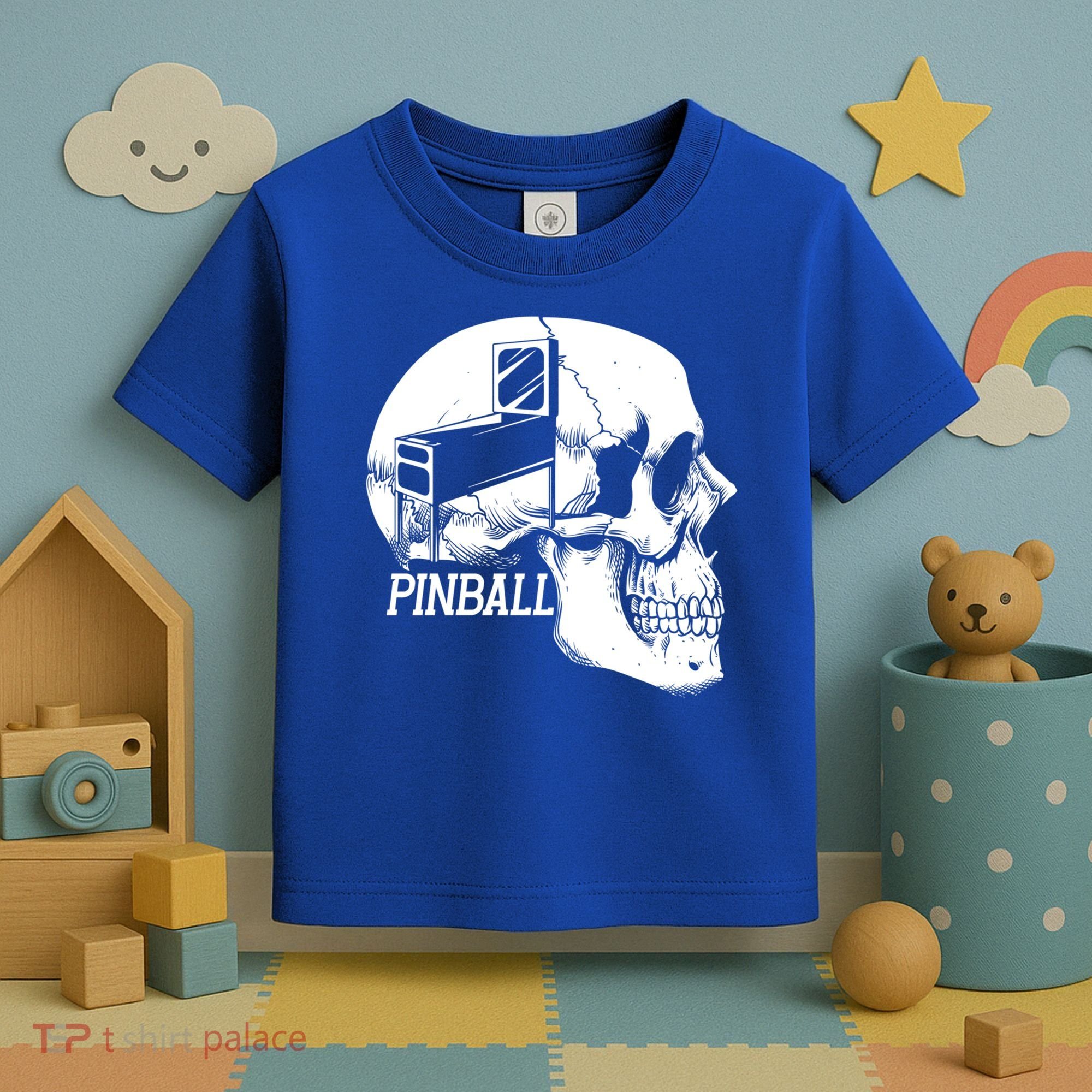 Funny Pinball Fan Skeleton Gaming Gamer Gift Toddler T-Shirt