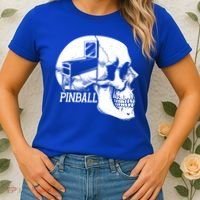 Funny Pinball Fan Skeleton Gaming Gamer Gift Women's T-Shirt thumb 2